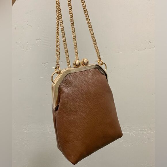 Handmade Genuine Leather Purse/Push Lock Crossbody/Shoulder bag - Picture 8 of 12